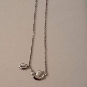 Cookie Lee Peace‎ Dove Necklace Silver Tone Charm Pendant Fashion Jewelry NWT
